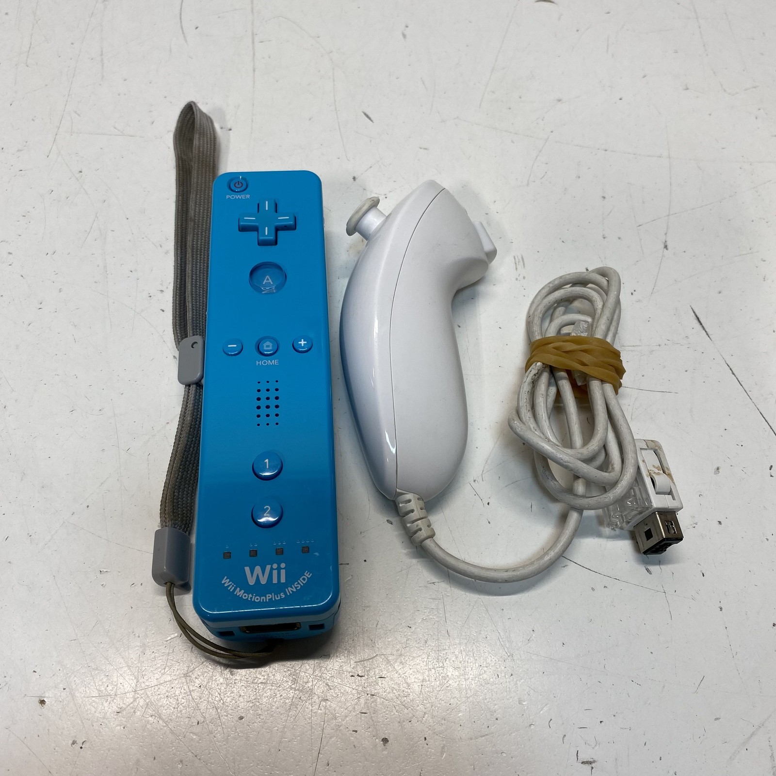 Nintendo Wii Accessory Lot Blue Wii Remote Plus Classic Controller Wheel Tested