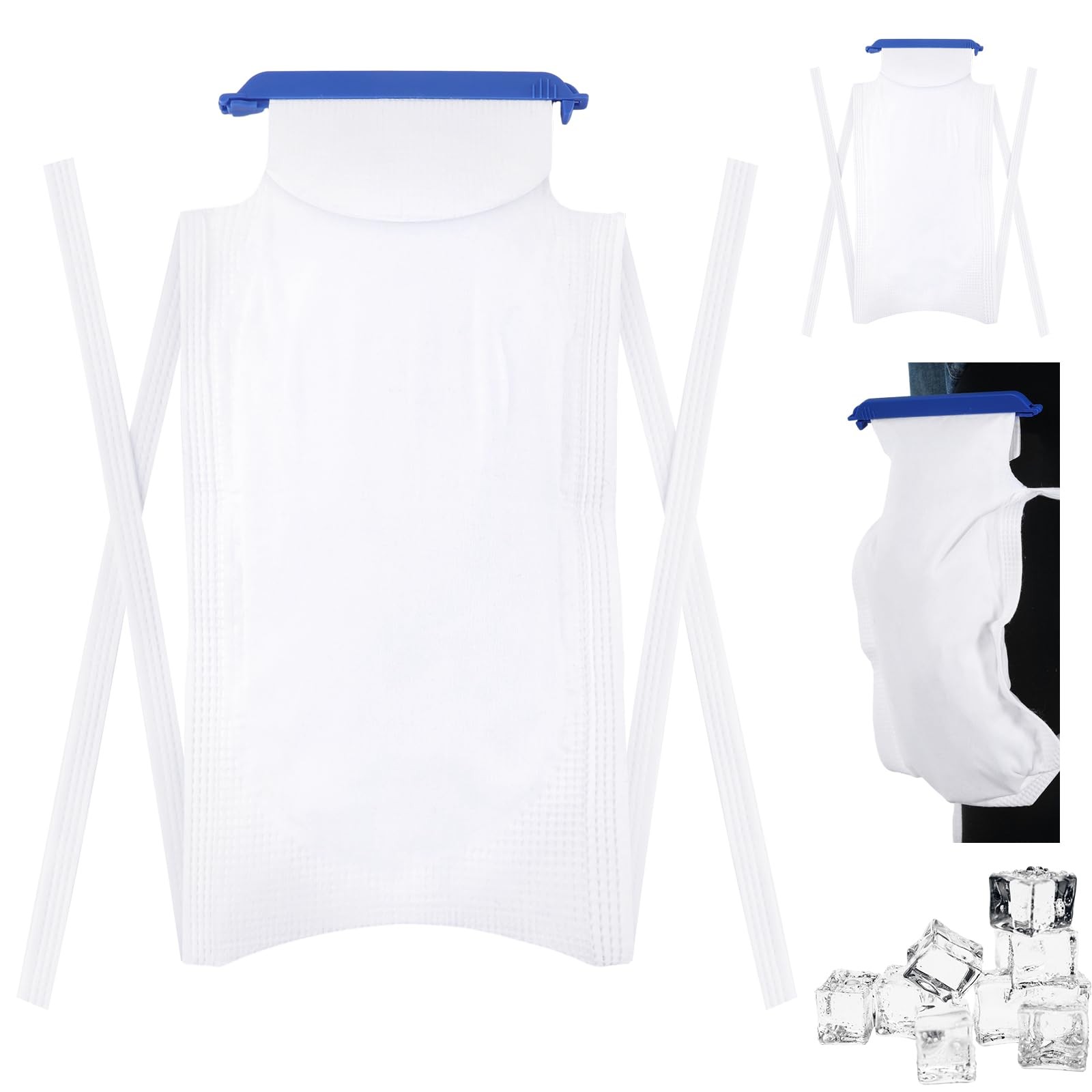 Syhood 6 Pcs Disposable Large Ice Packs for Injuries 7 x 14 Inch Large, White