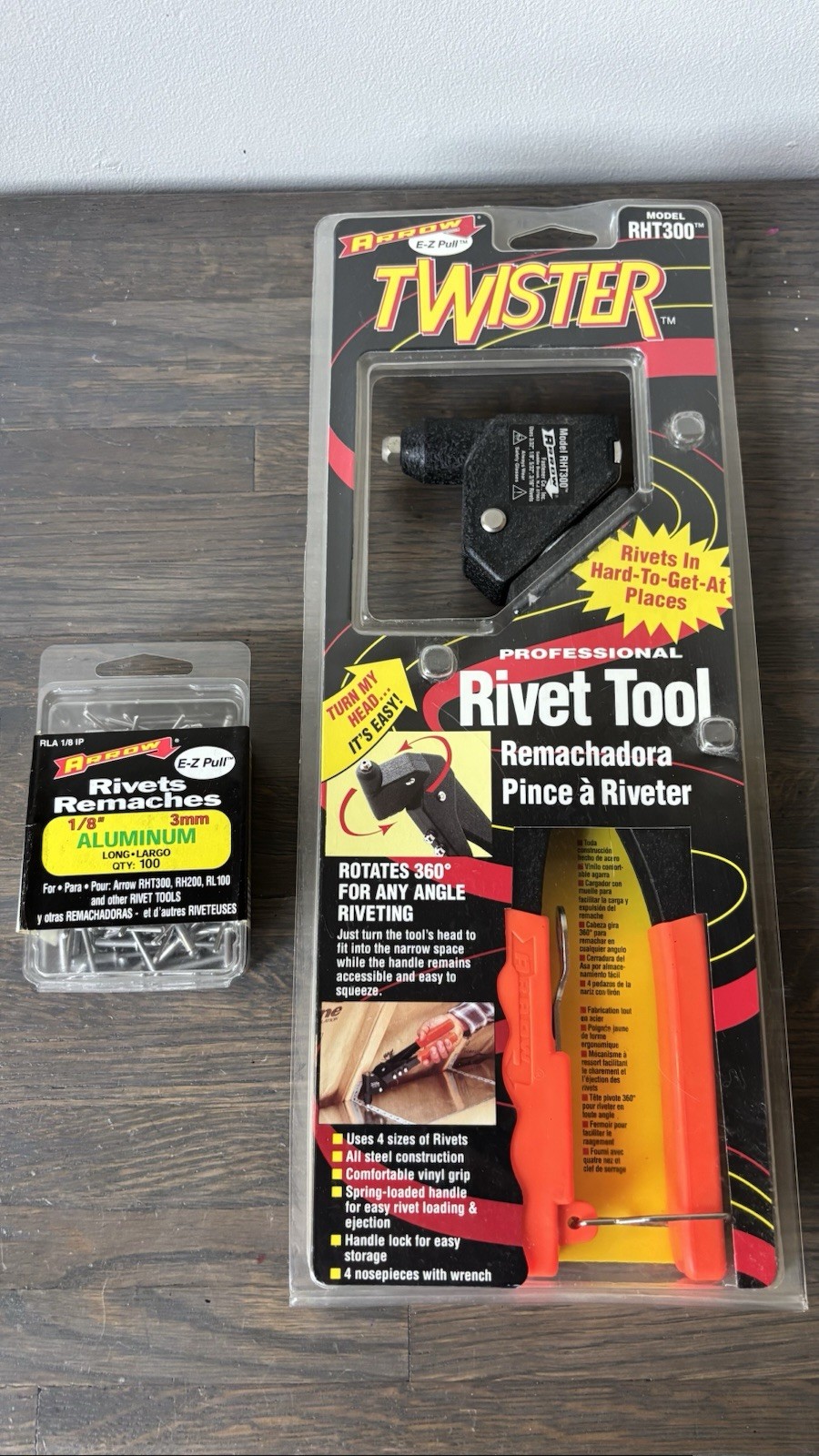 Arrow Fastener RHT300 Professional Swivel Head Rivet Tool With Rivets