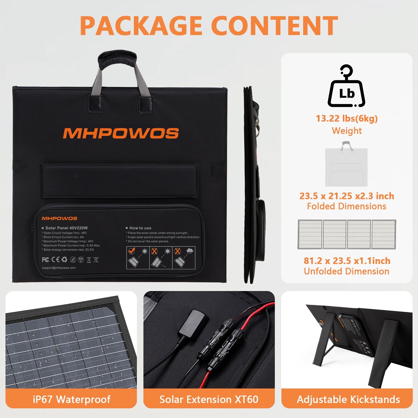 220w Portable Solar Panel Foldable for EcoFlow Bluetti Jackery Solar Refurbished