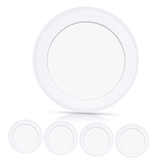 6in Dimmable LED Flush Mount Ceiling Disk Lights, 16.5W, 6500K Clear White
