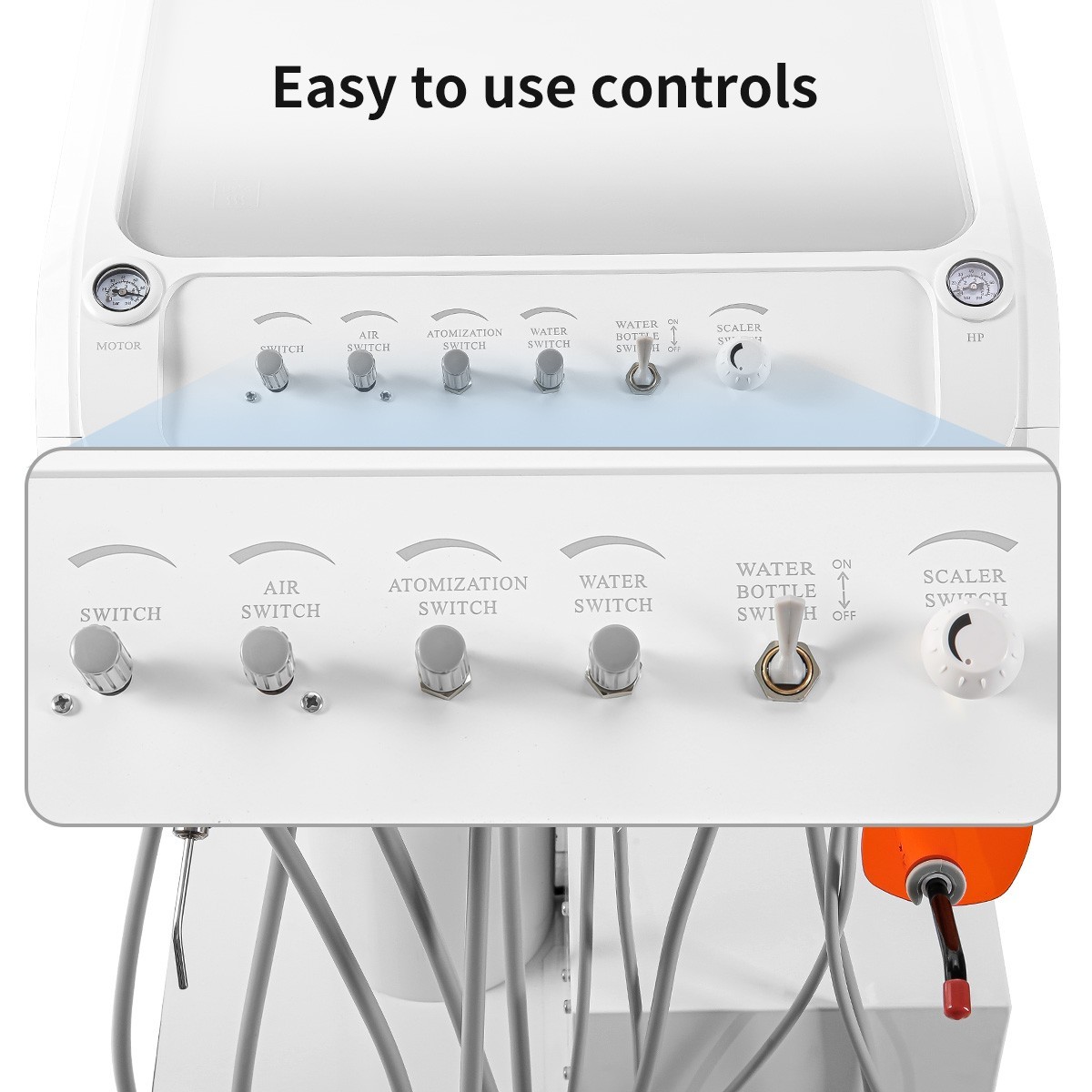 Dental Delivery Mobile Unit Air Compressor Light Curing scalers Suction System