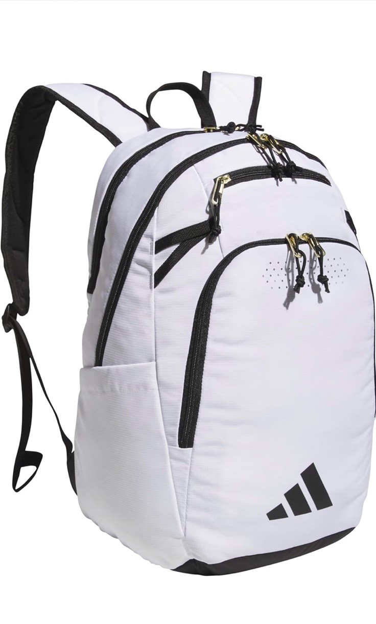 Adidas Defender 5 Backpack For Laptop School And Travel, 33 L White/ Gold