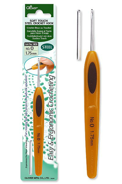 Clover Soft Touch Steel Crochet Hooks;  Choose Size