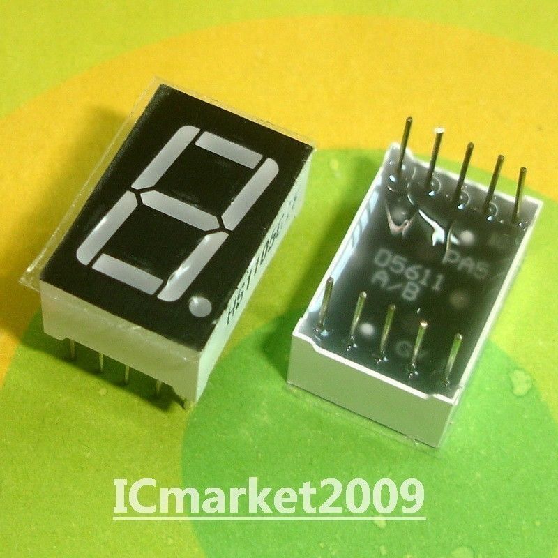 50 PCS 0.56 inch RED 7 SEGMENT LED DISPLAY COMMON ANODE LD-5161BS