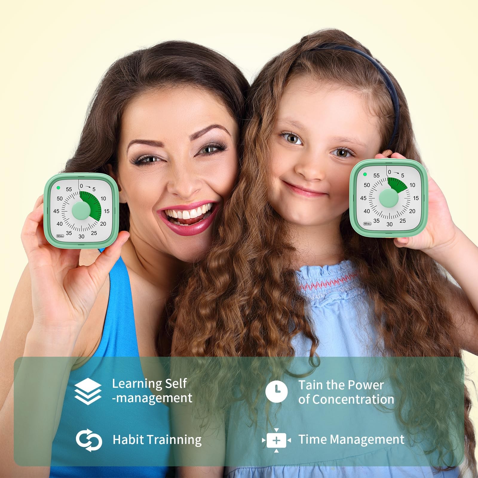 Visual Timer, Pomodoro Timers for Kids Adults, 60-Minute Countdown Desk Timer...