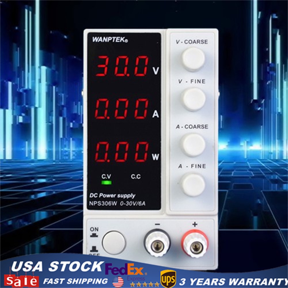 DC Power Supply Variable Adjustable Switching Regulated Power Supply 0-30V 0-6A