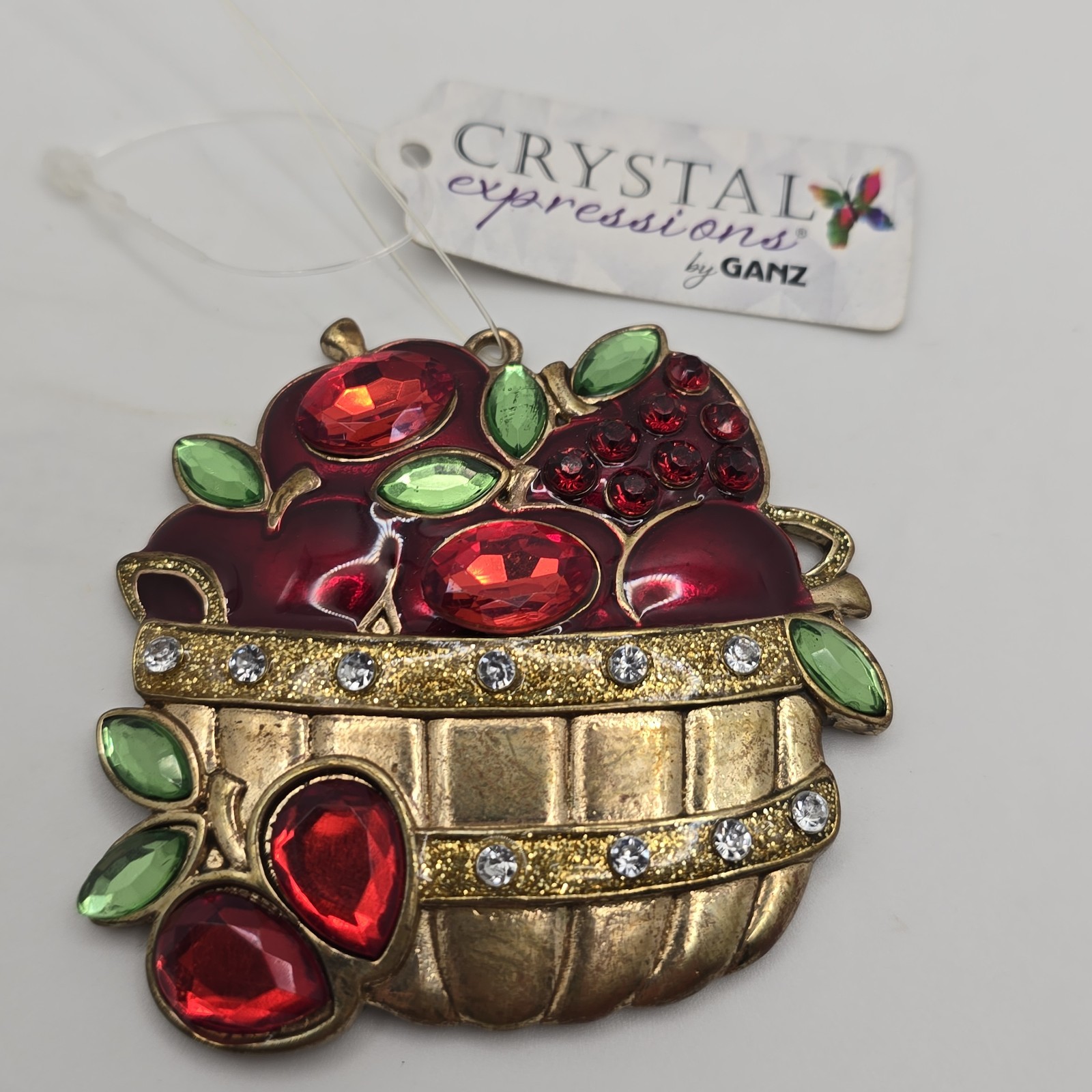 Ganz Crystal Expressions Apple Picking Suncatcher Ornament