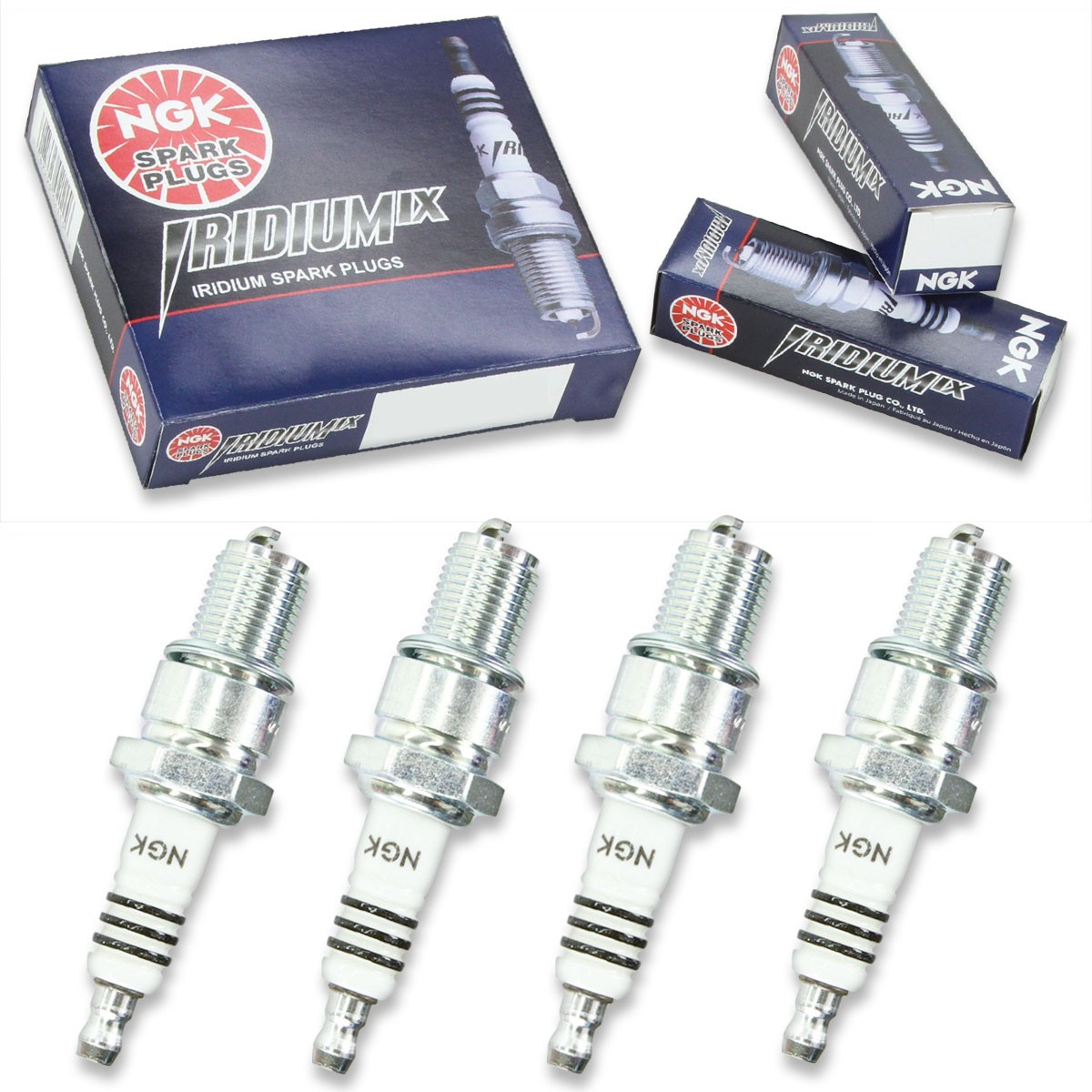 4pcs 82-83 Kawasaki KDX80 NGK Iridium IX Spark Plugs 79cc 4ci KDX80B Kit Set jz