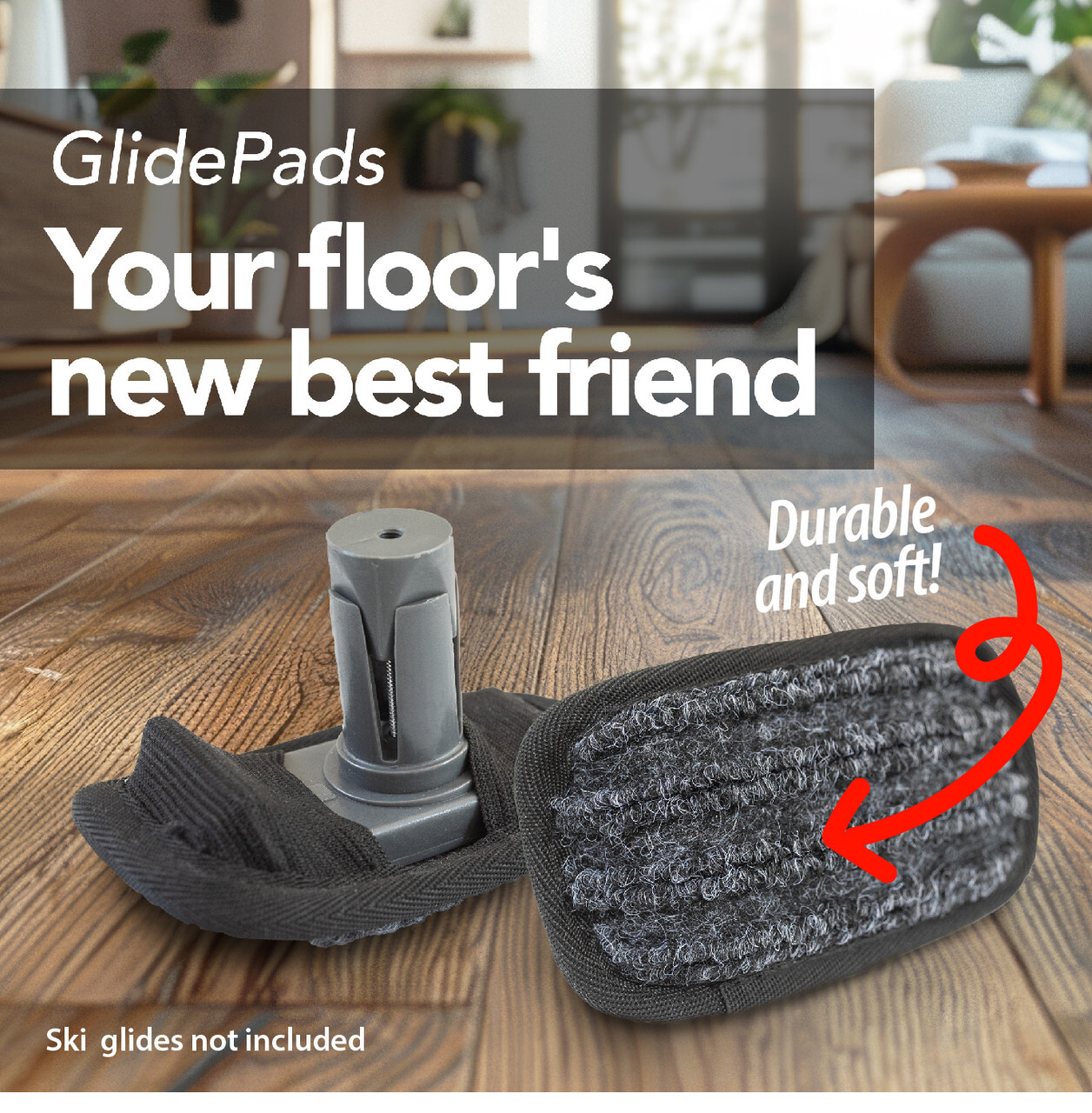 Top Glides GlidePads Walker Ski Glide Covers (Black)
