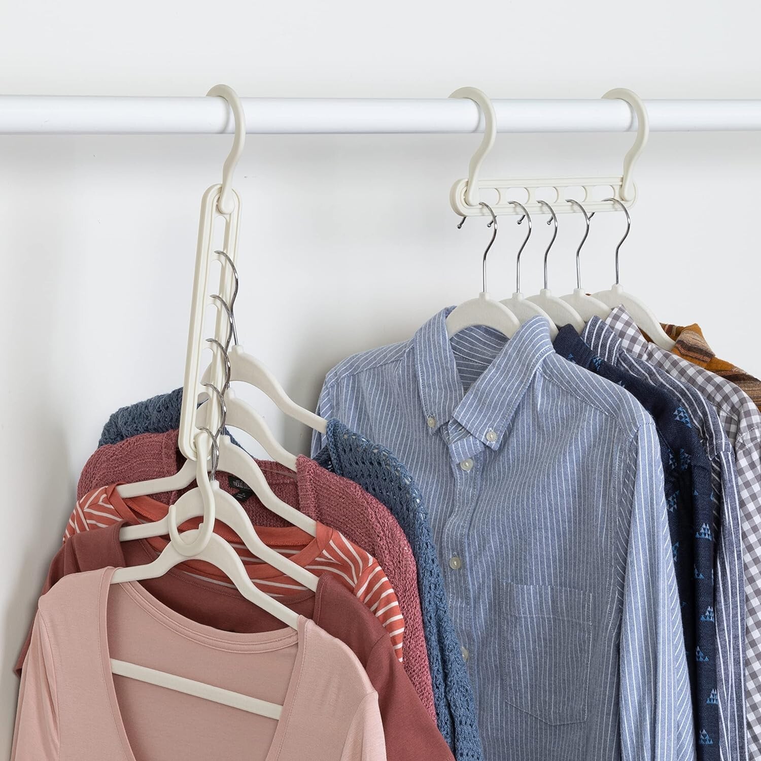 Honey-Can-Do Plastic Collapsible Cascading Space Saving Hangers White 20 Pack