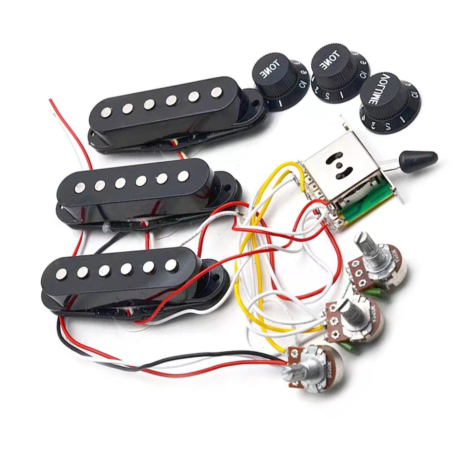 1Set 1 Volume 2 Tone Guitar Pickups With Knob Cap For ST Electric Guitar c