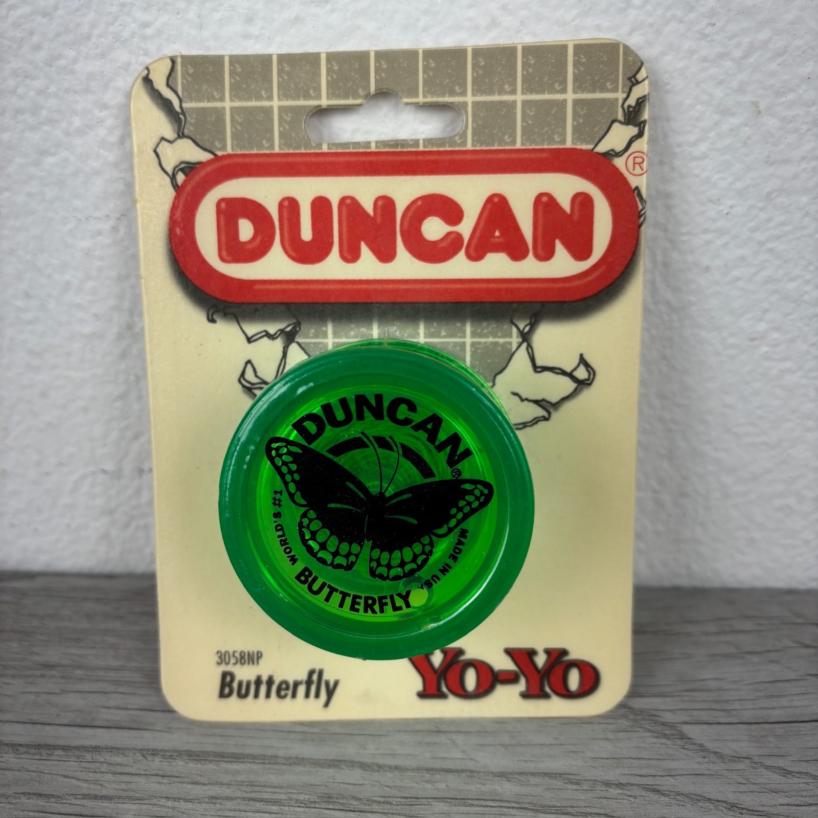 Vintage Duncan Imperial Red & Green Butterfly 3058NP Yoyo Toy Set Sealed NEW