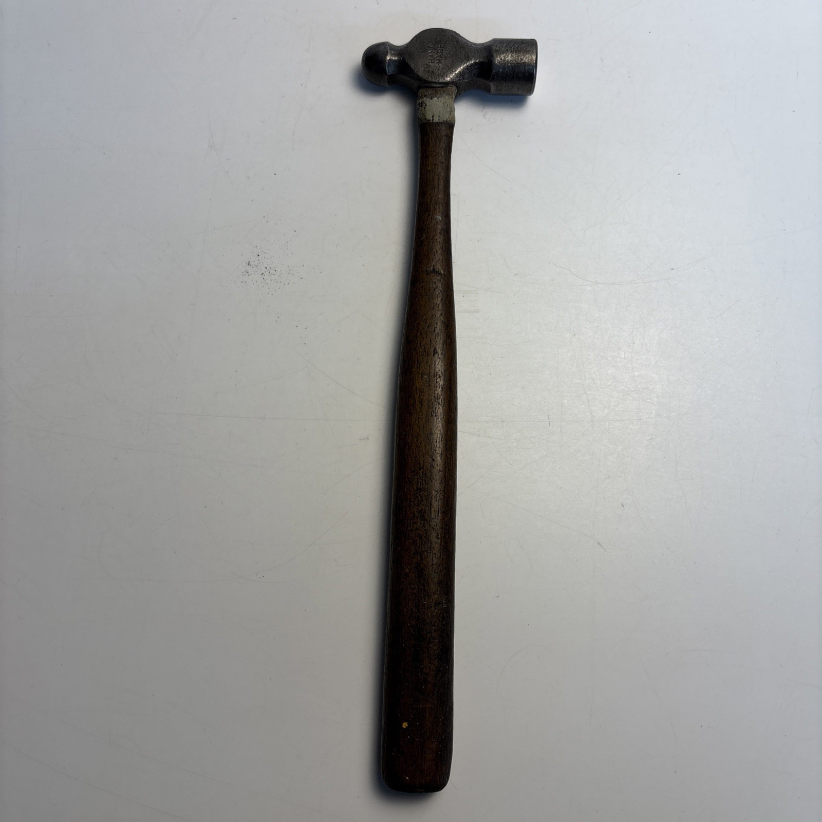 Vintage Ball Peen Hammer 3” Head 12” Handle Handmade CF Mark