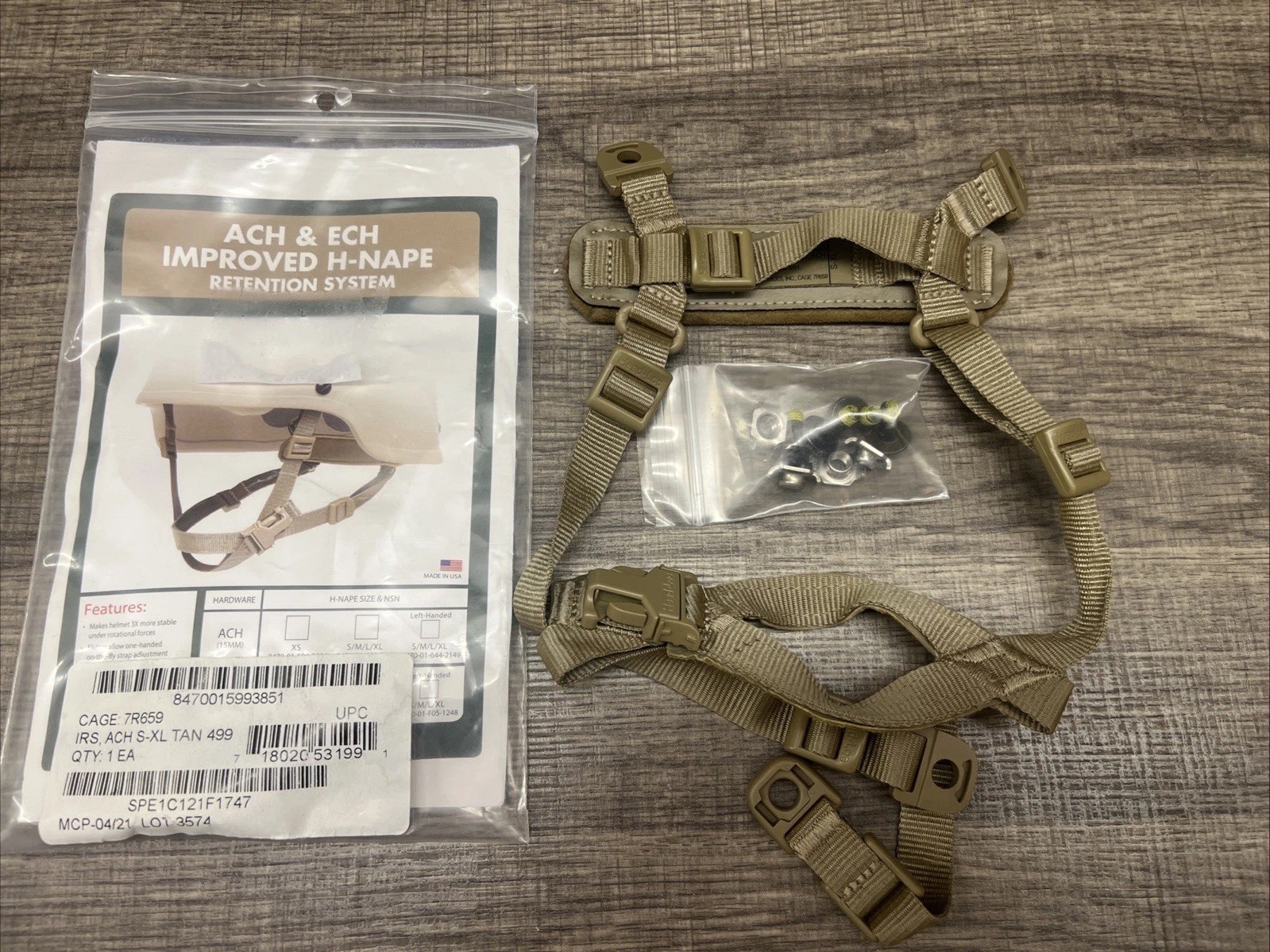 ACH & ECH IMPROVED H-NAPE RETENTION SYSTEM HEAD-LOC CHIN STRAP S/M/L/XL NEW 3851