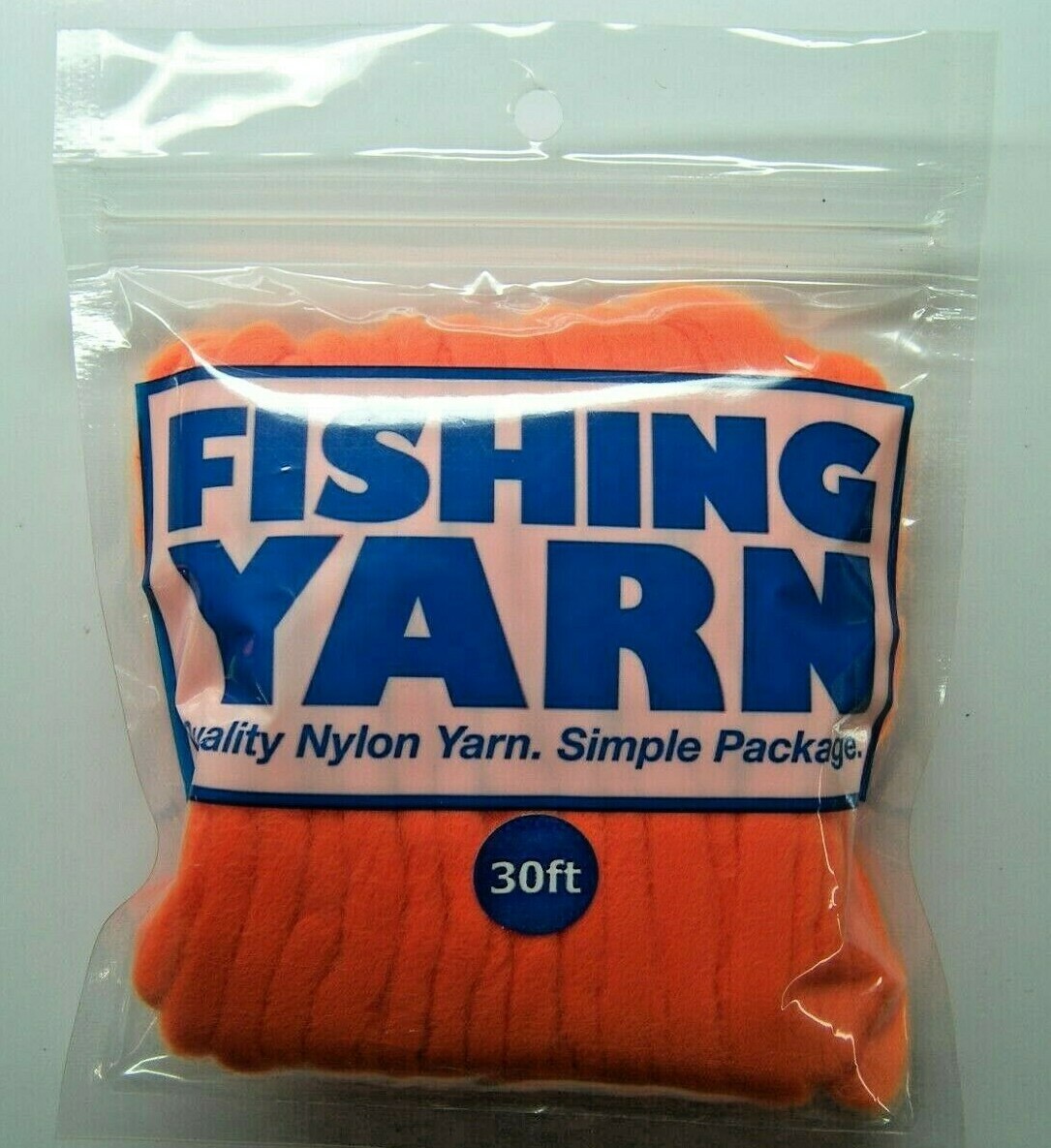 Fishing Yarn Hot Orange Fat Egg Yarn 30 Feet Trout Salmon Steelhead NWT #FY30-10