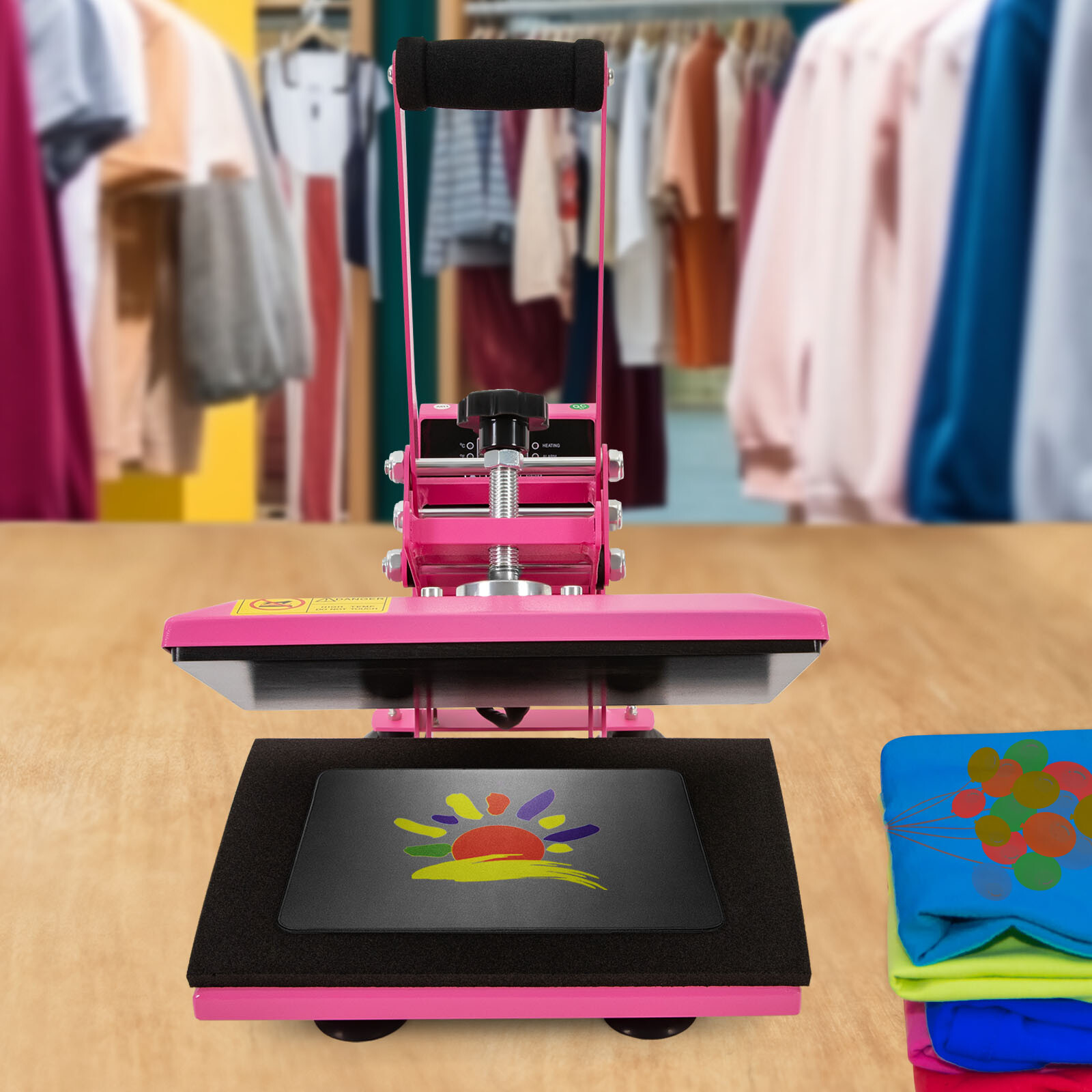 NEW 11.8*9inches Heat Press Machine FOR DIY T Shirts/T Shirt Press Machine Pink！