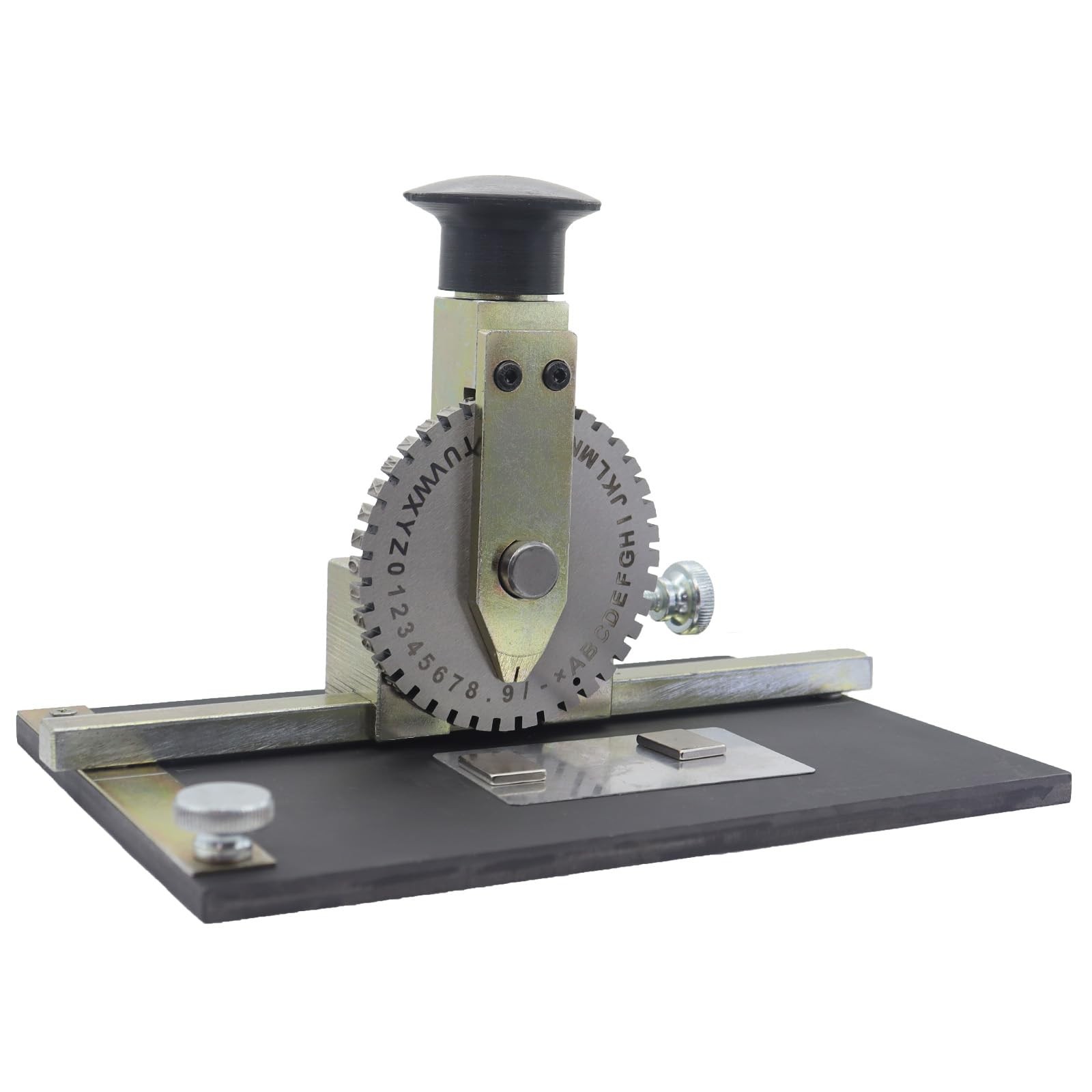 Manual Metal Embosser Machine, 3mm Character Wheel Stamping Tool for Dog Tags...