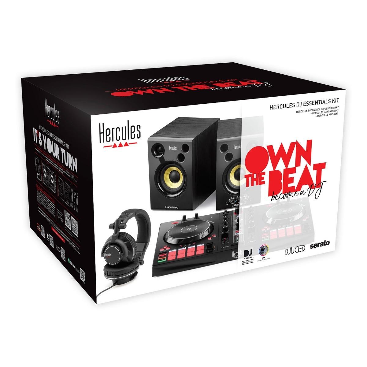Hercules DJ Essentials Kit w Inpulse 300 MK2 DJ Controller Speakers & Headphone