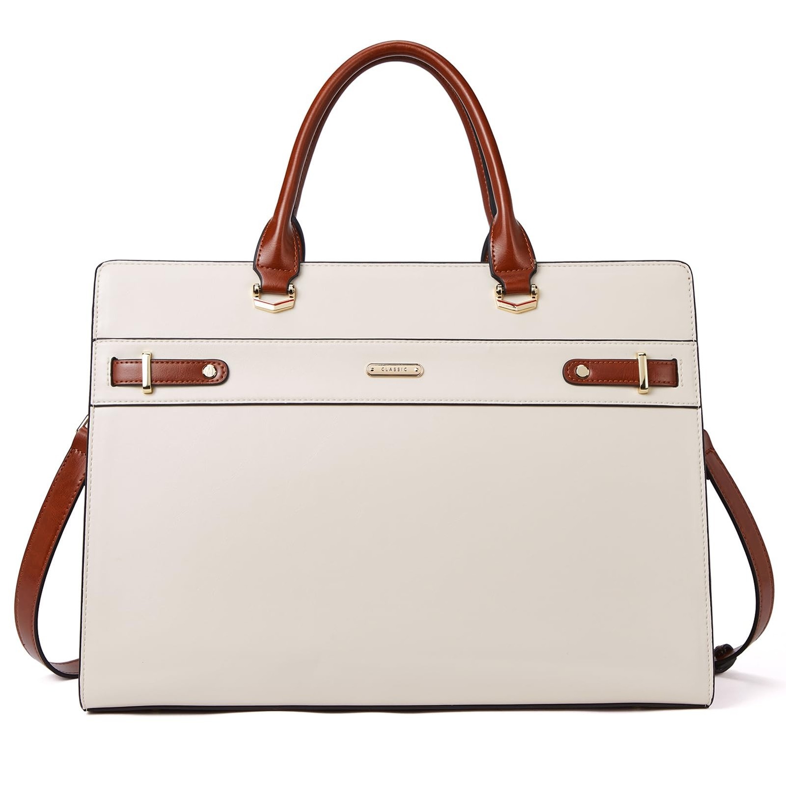 Women Briefcase 15.6 inch Laptop Tote Bag Vintage Leather Handbags Shoulder W...