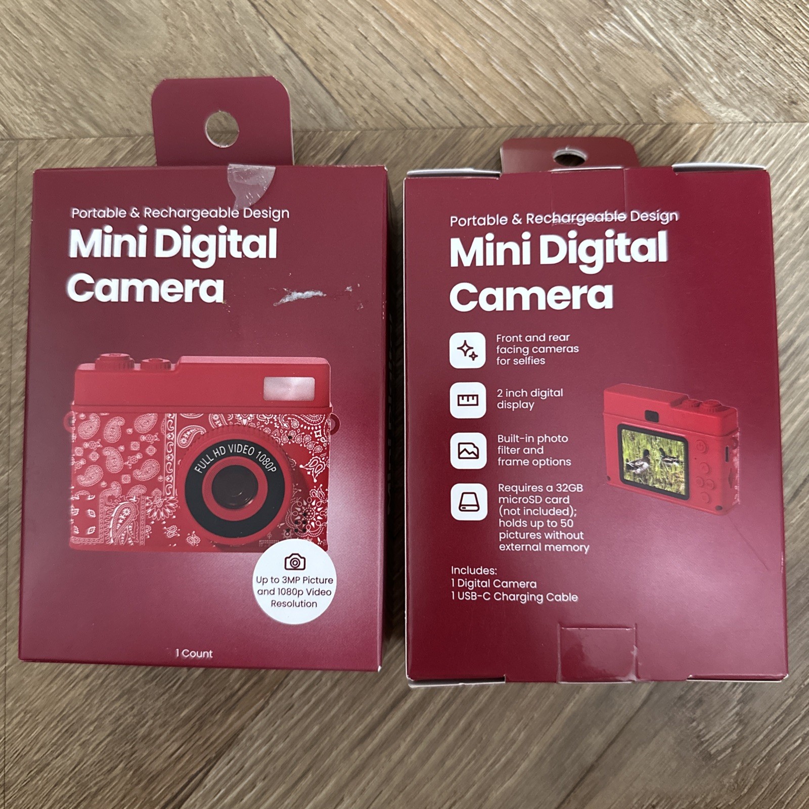 Target Mini Digital Camera - Red Bandana Print-Lot Of 2 NEW