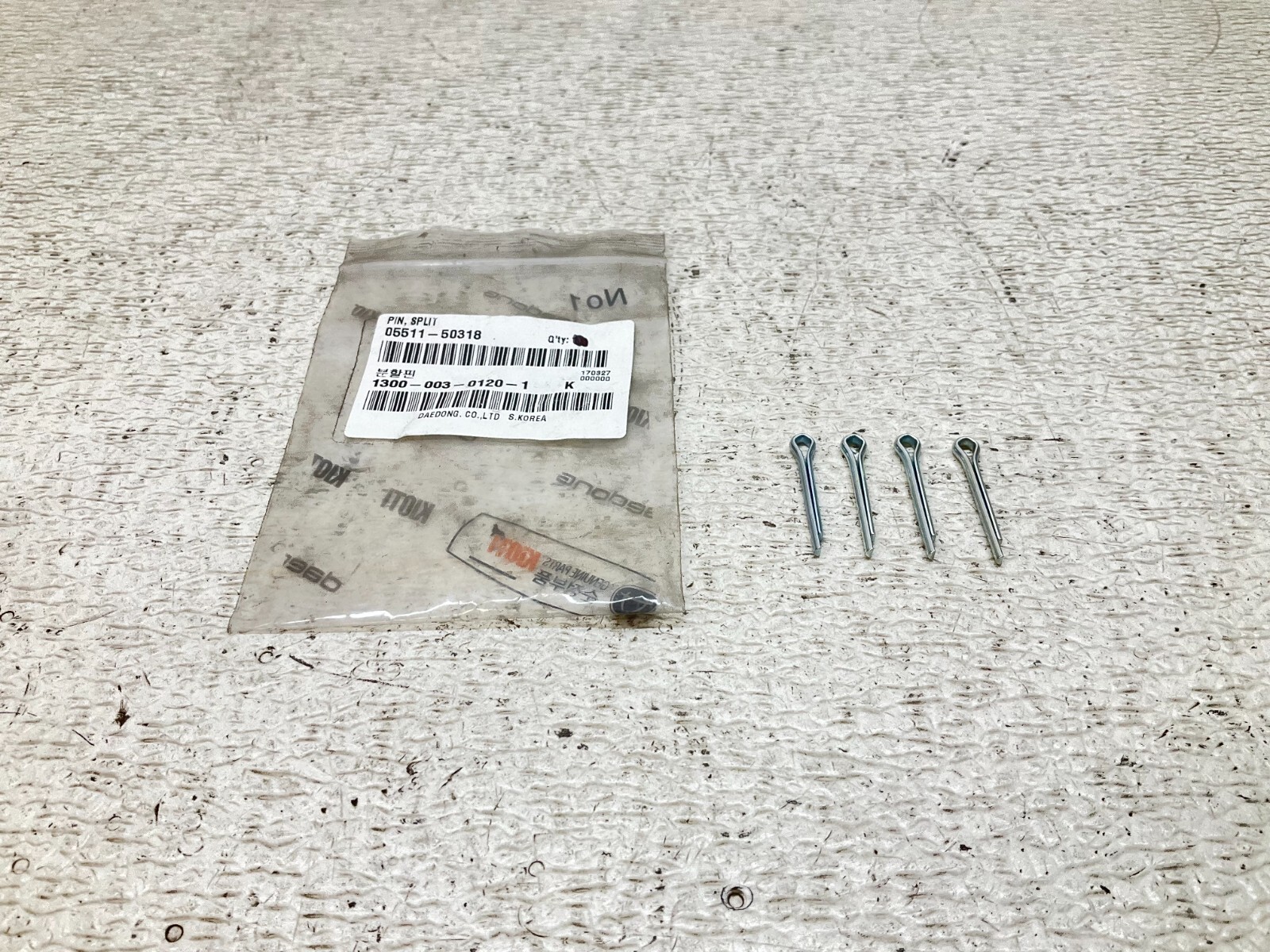 Daedong Kioti 05511-50318 Split Pin 0551150318 Lot of 4 New (TSC)