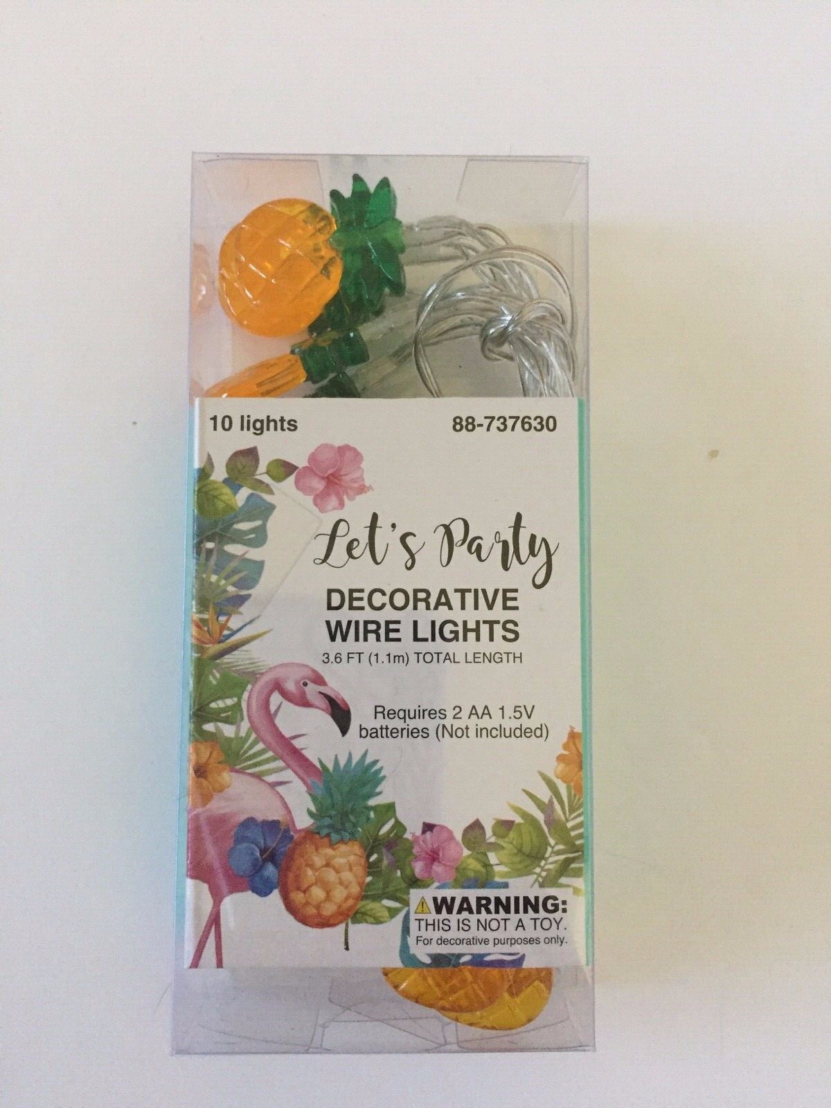 Pineapple Shaped LED Fairy Lights/Battery Operated ~ 3 Ft 10 Count