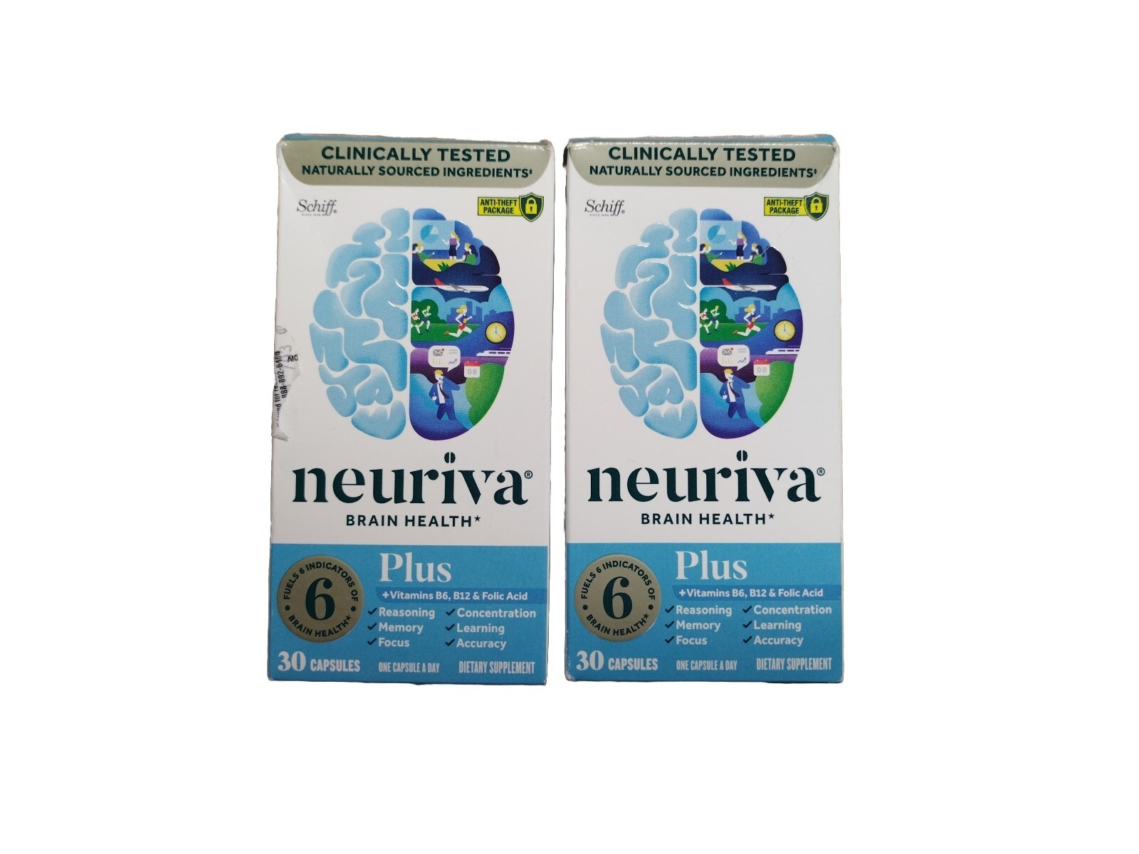 2-Schiff Neuriva Plus Fast-Acting Brain Performance Caps 30 9/2025+ Box Slit