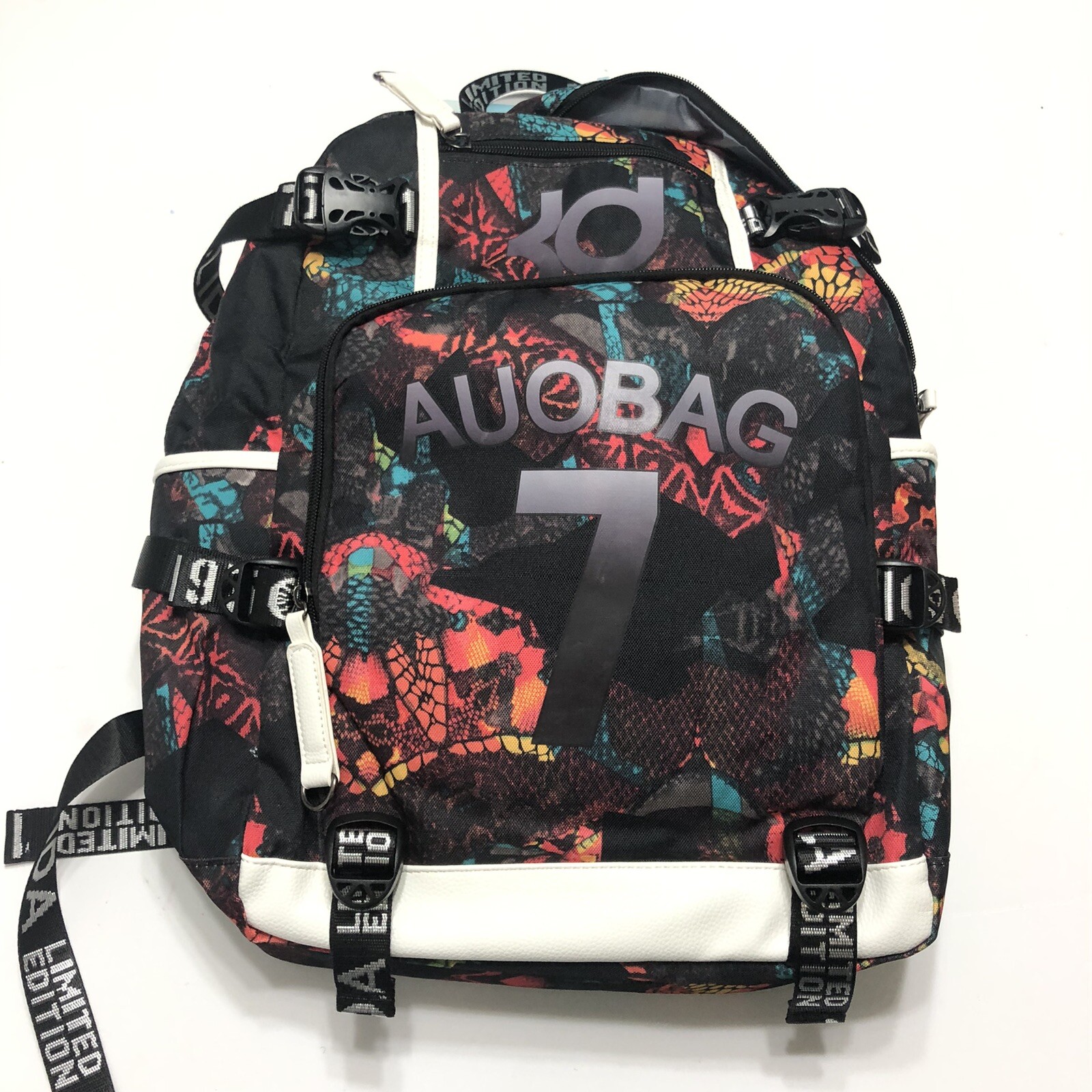 Lisinuo Black Backpack School USB Child Graffiti Large Laptop Sturdy Pad Straps