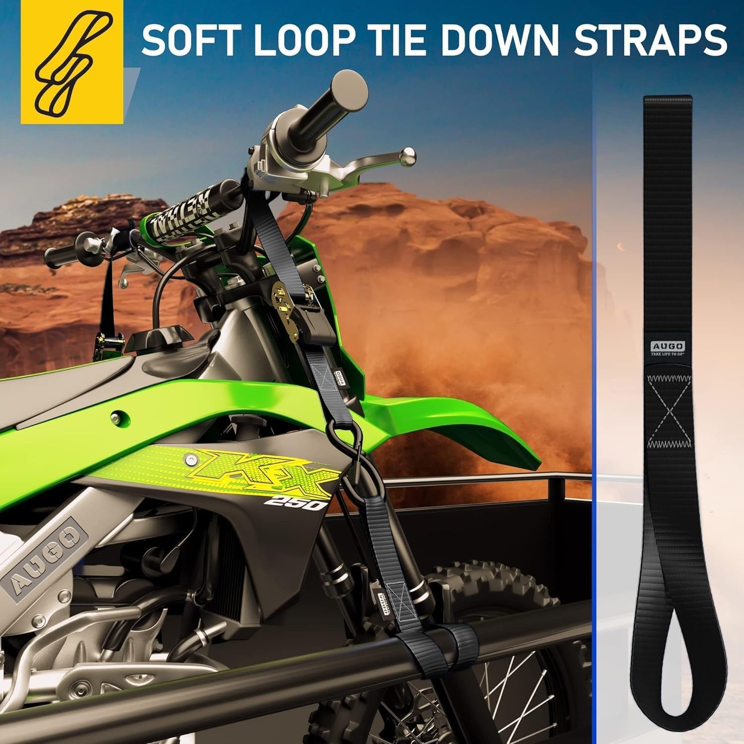Versatile 6 Pack Soft Loop Tie Downs - Secure Loads Up to 1,500 lbs with Ease