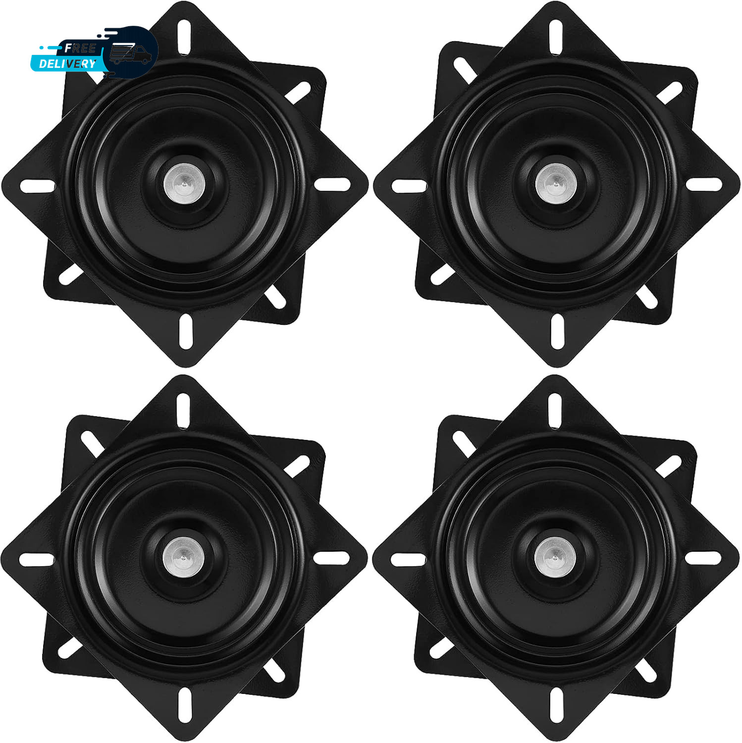 4 PCS 7 Inch Bar Stool Swivel Plate, Heavy Duty Swivel Base Mount Plate for Home