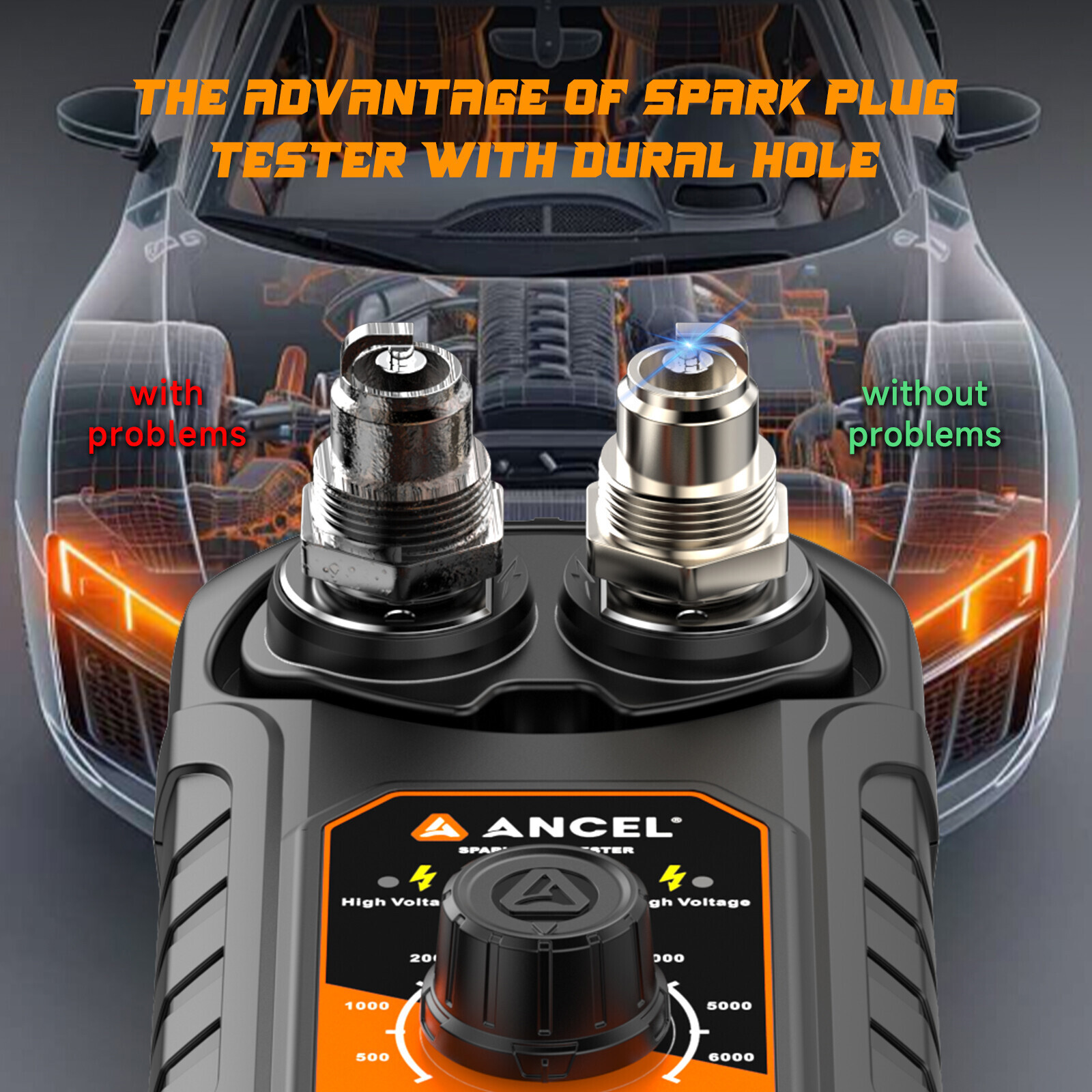 ANCEL SP21 Spark Plug Tester Auto Ignition System Tester Diagnostic Test Tool