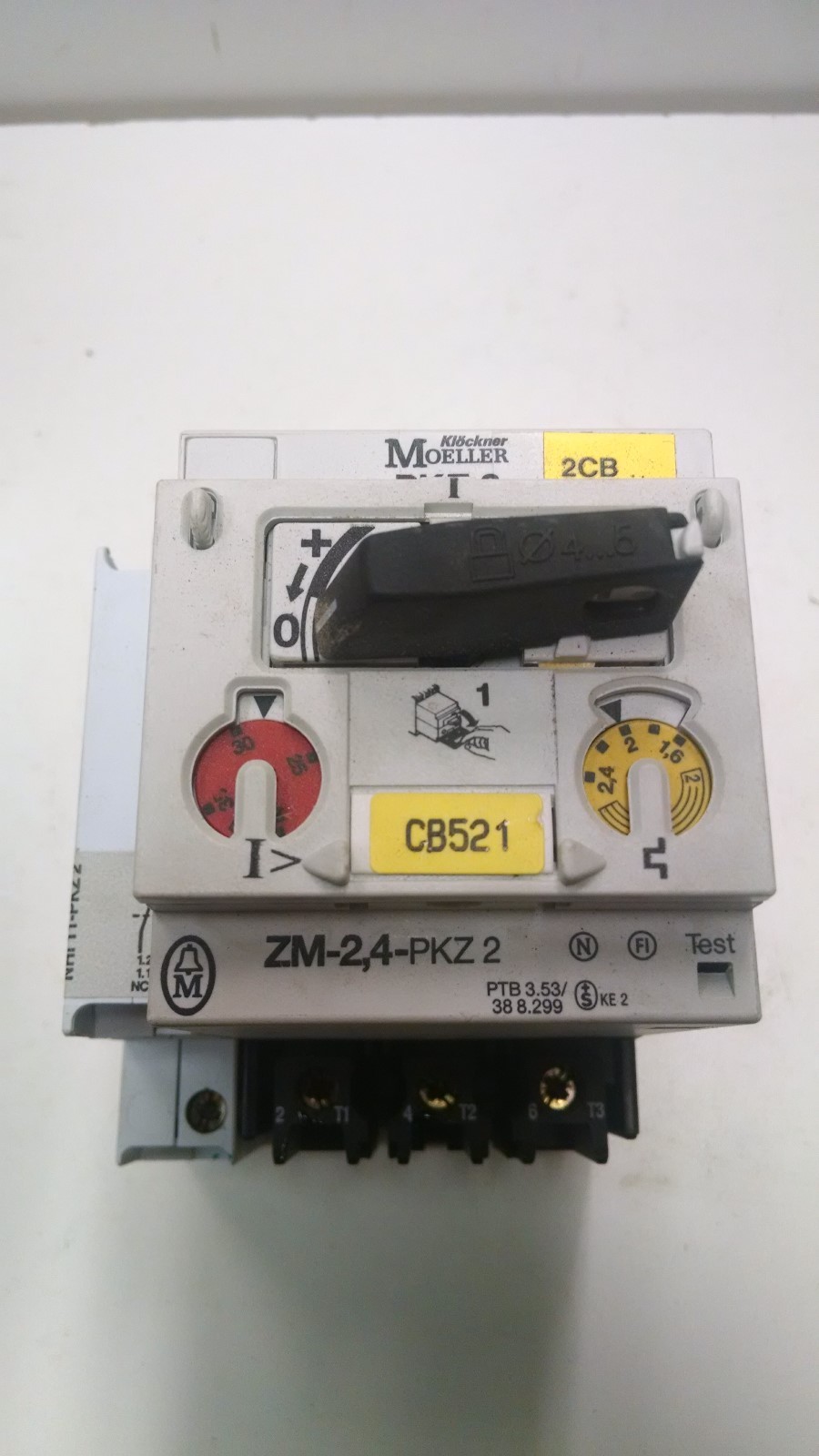 Klockner Moeller ZM-2,4-PKZ2 Motor Protector Thermal Overload Block NHI 11-PKZ2