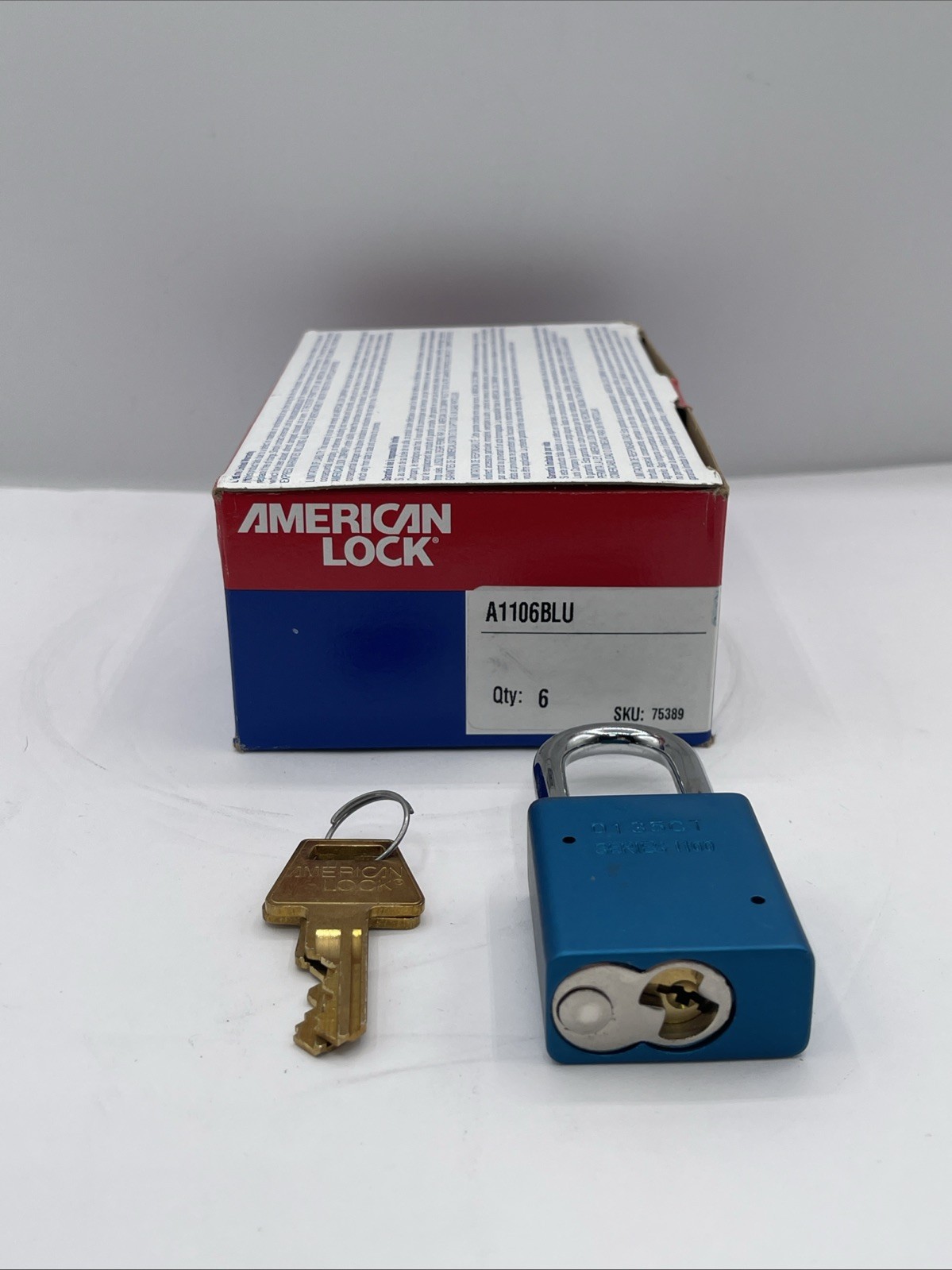 American Lock Aluminum Lockout Padlock Keyed Different QTY6 A1106BLU