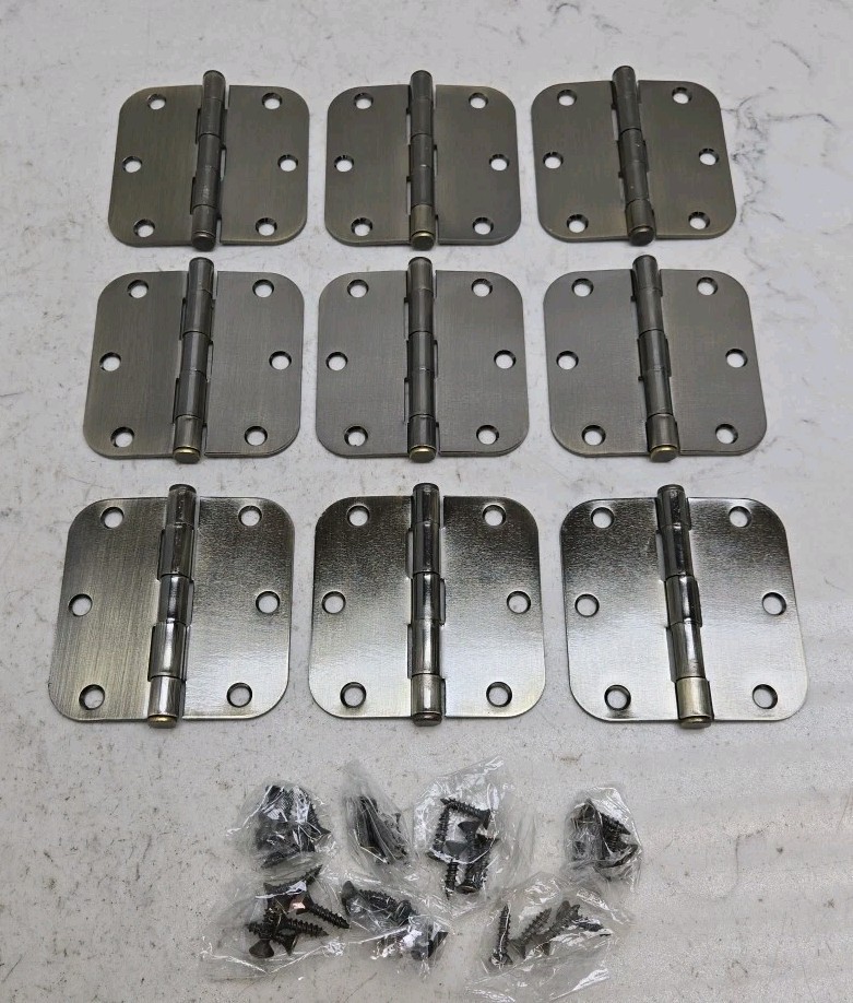 9 Pack Miseno HDH3503U5 3-1/2" Steel Door Hinge in Antique Brass Read Descriptio