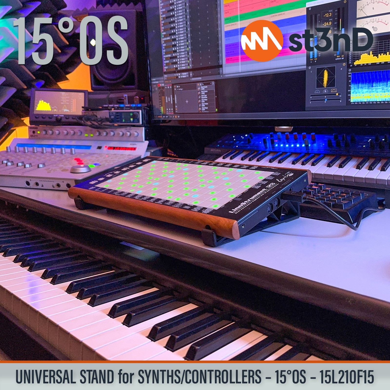 UNIVERSAL STAND for SYNTHS / CONTROLLERS - 15° - Open Style - 15L210F15
