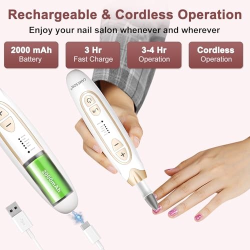 Cordless Electric Nail File Set, Rechargeable Toe Nail Buffer and Sander,