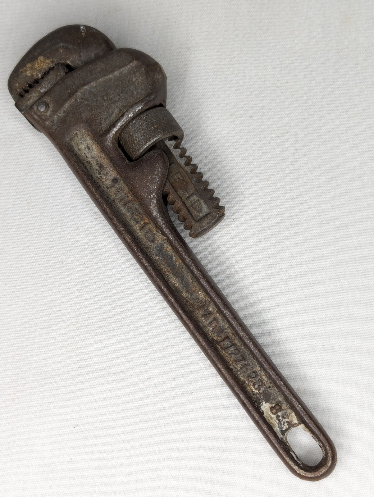Vintage Ridgid 8" Pipe Wrench The Ridge Tool Co. Elyria O USA