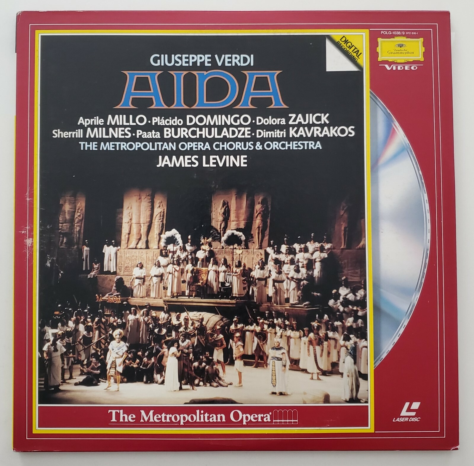 Aida Japanese Imported Laserdisc Placido Domingo James Levine Aprile Millo Japan