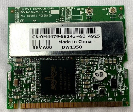 Broadcom BCM94306MPSG 1350 WLAN Mini PCI wireless card