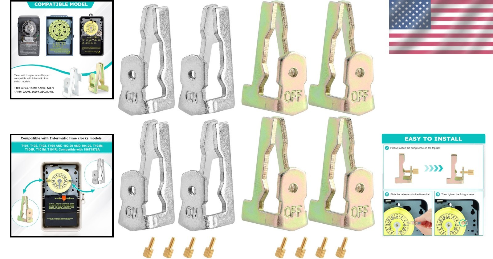 8PCS Time Switch Replacement Trippers Kit Compatible with Intermatic 156T1978...