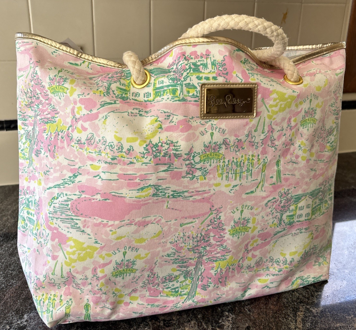 Vintage Lilly Pulitzer US Open 2013 Merion Golf Club Tote Beach Bag Retired RARE