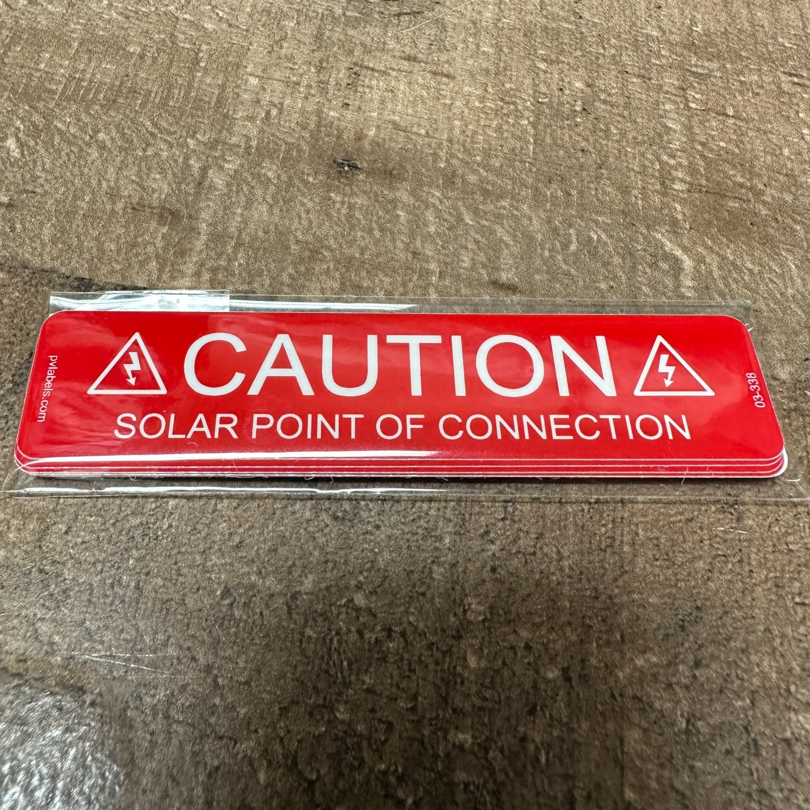 1" x 4" CAUTION Solar Point of Connection Labels 03-338 Solar PV Pack of 10 USA