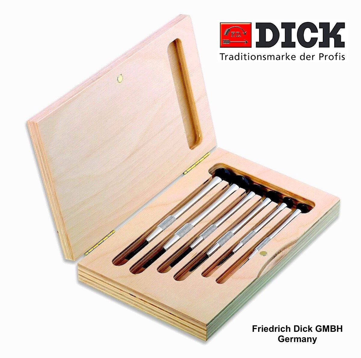 FRIEDRICH DICK® GMBH Precision Screwdriver Kit In Wood Case - Germany