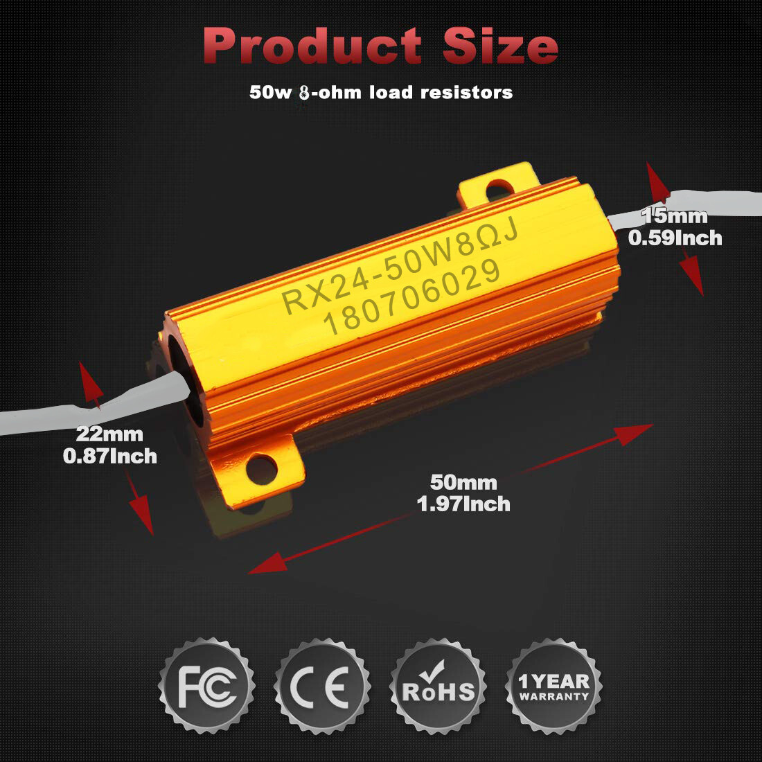 3157RESISTENCIAS LED ERROR 6OHM 50W PARPADEO INTERMITENTE para Ford Expedition