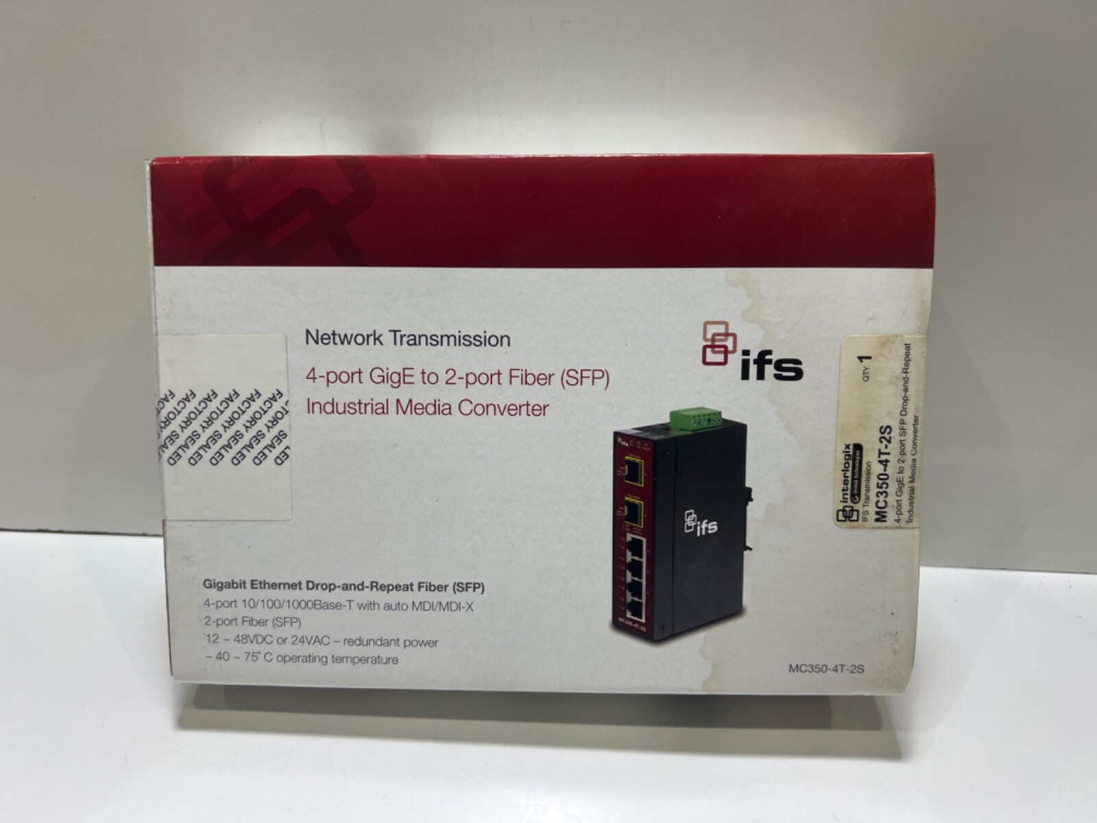 IFS Interlogix MC350-4T-2S 4-Port Gigabit to 2-Port SFP Media Converter