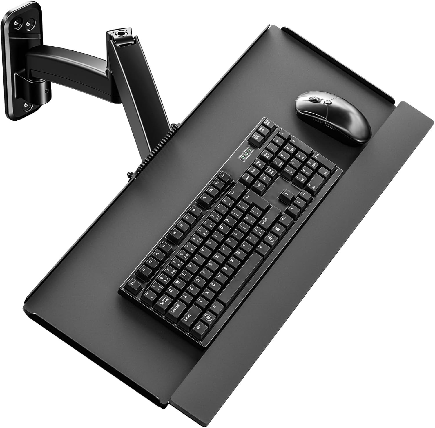 Universal Wall-Mounted Keyboard Tray with Adjustable Height, 19.8 lbs Capacity