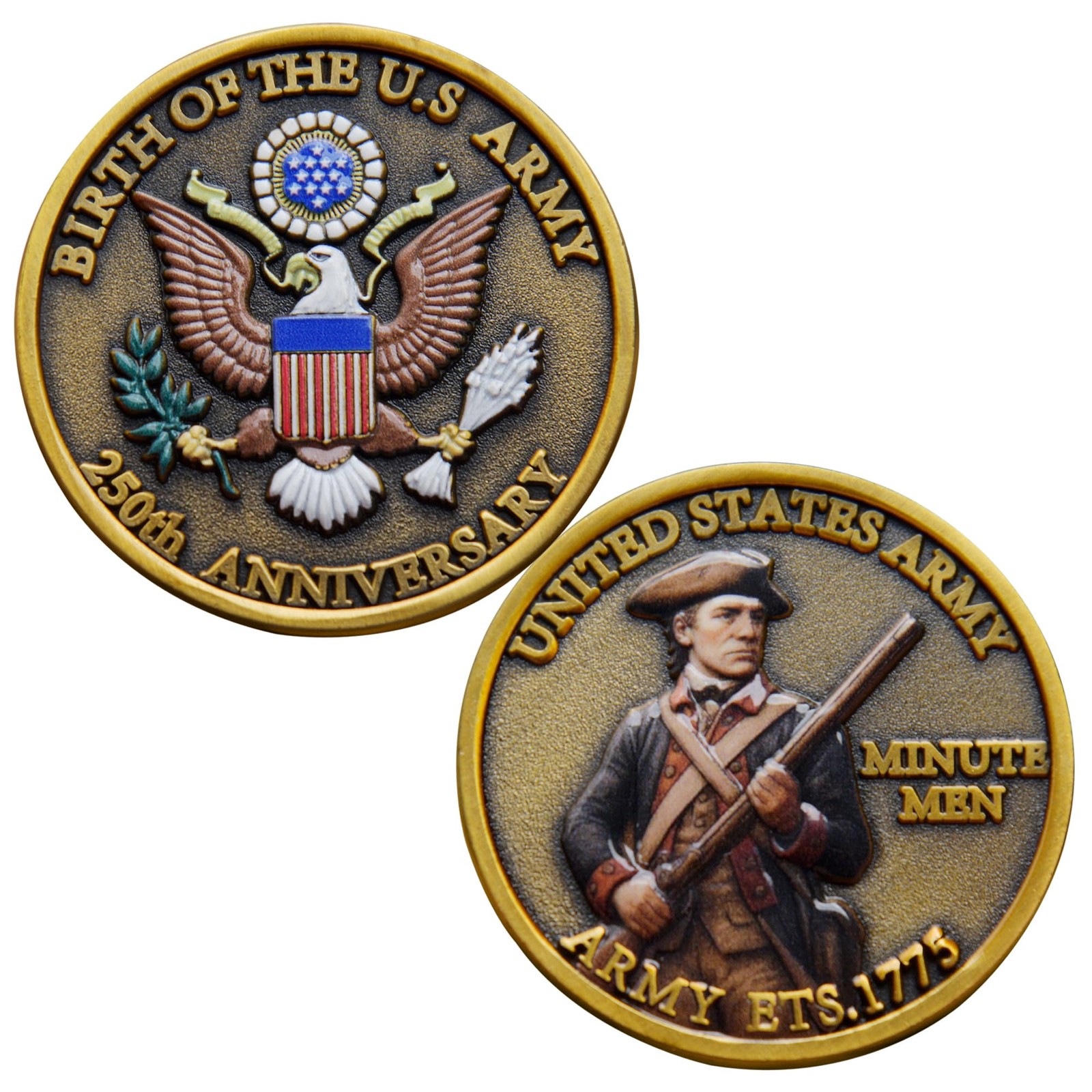 U.S. Army 250th Anniversary Challenge Coin – 1.57" 1.57 Inches