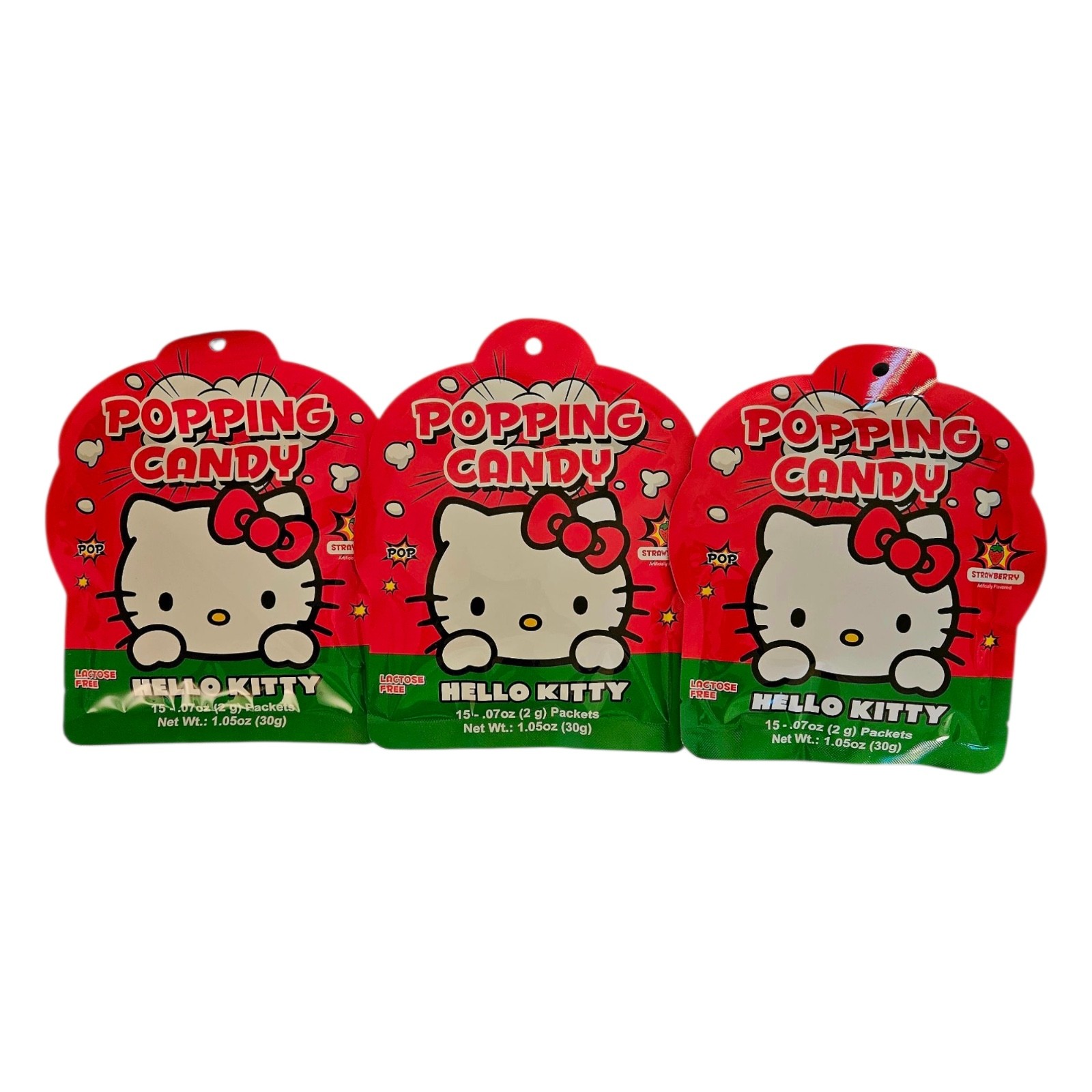 Hello Kitty Popping Candy Strawberry Flavor 30g, Pack of Three -Free Shipping !
