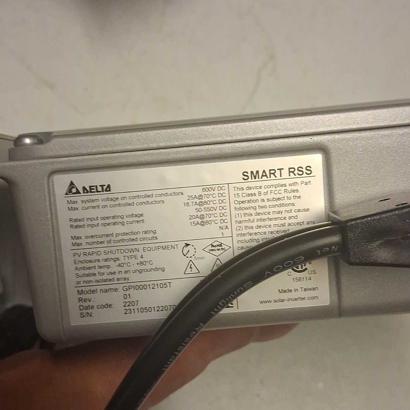 Delta Electronics Smart RSS Rapid Shutdown System Solar Device PLC - Open Box